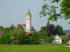 Bild: Ansicht Kirchturm Stöttwang von Osten